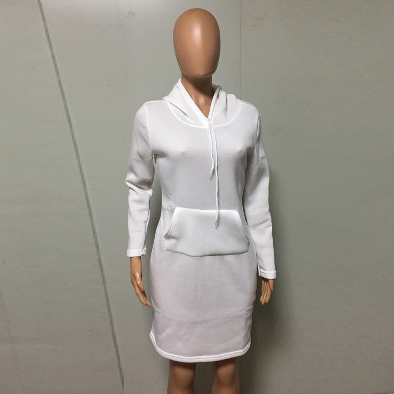 Women's Hoodie Pocket Long Sleeve Dress