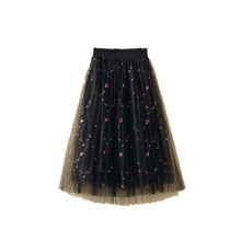 Load image into Gallery viewer, Summer embroidered versatile pleated midi skirt

