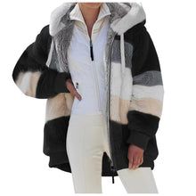 Load image into Gallery viewer, Ladies autumn and winter loose plush multi-color hooded coat
