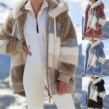 Load image into Gallery viewer, Ladies autumn and winter loose plush multi-color hooded coat
