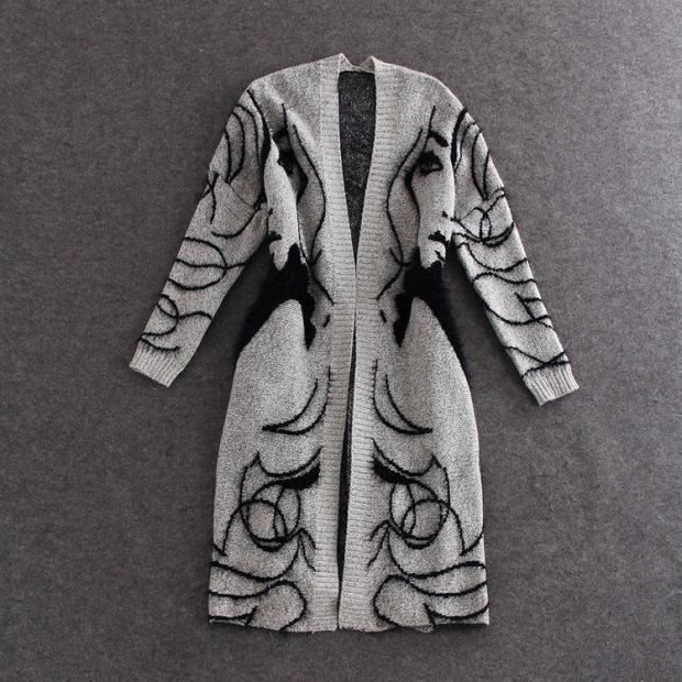 Autumn Winter Cardigan Long Sweater Coat