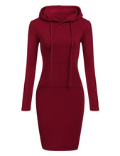 Load image into Gallery viewer, Women&#39;s Hoodie Pocket Long Sleeve Dress
