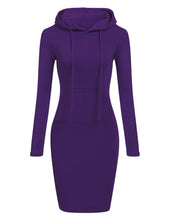 Load image into Gallery viewer, Women&#39;s Hoodie Pocket Long Sleeve Dress
