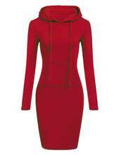 Load image into Gallery viewer, Women&#39;s Hoodie Pocket Long Sleeve Dress

