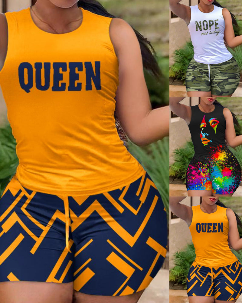 Casual Printing Set Two-piece Set
