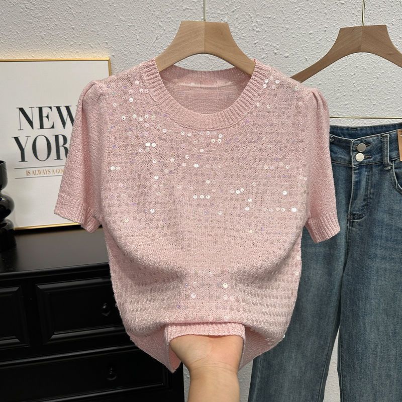 Summer Knitted Short-Sleeve T-Shirt