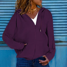 Load image into Gallery viewer, women&#39;s hooded sweater cardigan top
