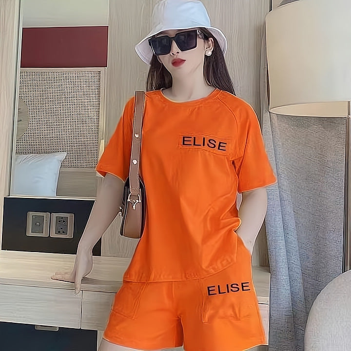 Ladies printing loose casual two-piece