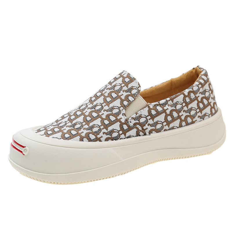Women's Platform-Sole Casual Slip-on Canvas Shoes