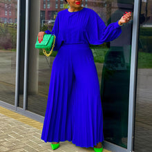 Load image into Gallery viewer, Summer Loose Large Size Casual Shirt Top Wide Leg Pants Two-piece
