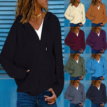 Load image into Gallery viewer, women&#39;s hooded sweater cardigan top
