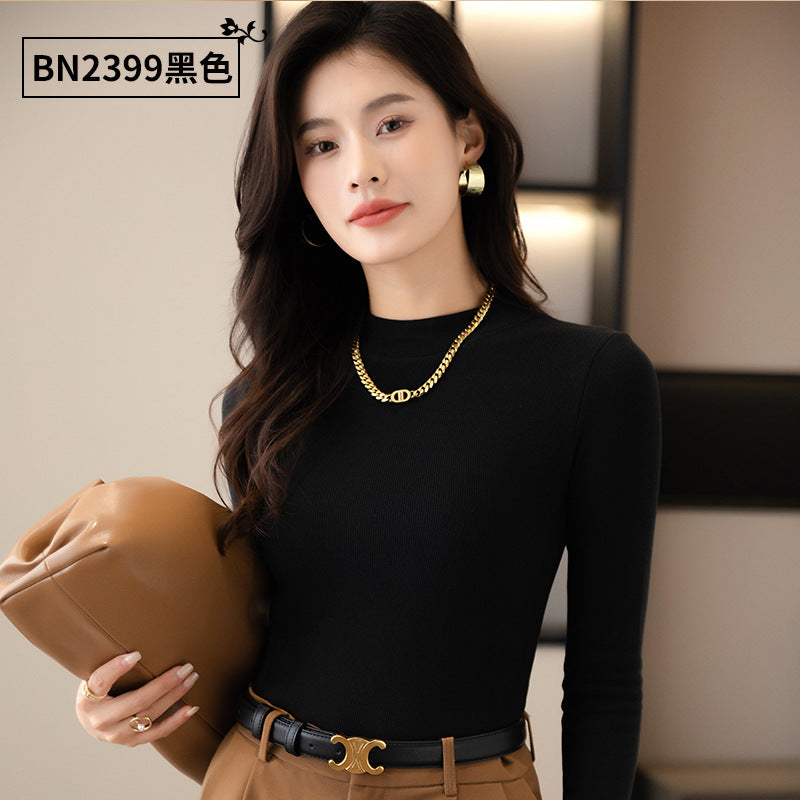 Women's half turtleneck bottoming shirt