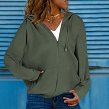 Load image into Gallery viewer, women&#39;s hooded sweater cardigan top
