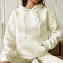 Load image into Gallery viewer, Women&#39;swaffle hooded long-sleeved letter printed sweater
