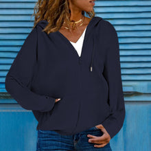 Load image into Gallery viewer, women&#39;s hooded sweater cardigan top

