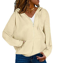 Load image into Gallery viewer, women&#39;s hooded sweater cardigan top
