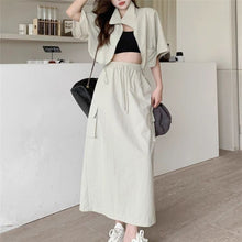 Load image into Gallery viewer, Large casual workwear dress two piece set
