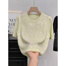 Load image into Gallery viewer, Summer Knitted Short-Sleeve T-Shirt
