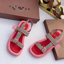 Load image into Gallery viewer, Women&#39;s Woven Belt Sports Velcro Beach Sandals
