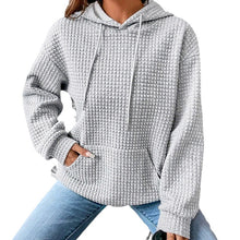 Load image into Gallery viewer, Women&#39;swaffle hooded long-sleeved letter printed sweater
