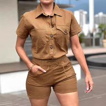 Load image into Gallery viewer, Short-sleeved Shirt Shorts Casual Two-piece Set
