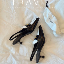Load image into Gallery viewer, Ladies genuine leather pointed court heel shoes
