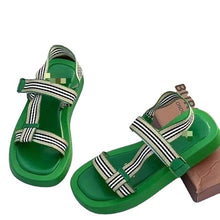 Load image into Gallery viewer, Women&#39;s Woven Belt Sports Velcro Beach Sandals
