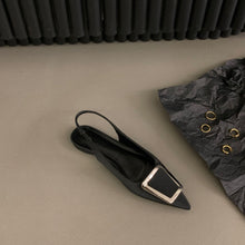 Load image into Gallery viewer, Ladies Flat Black Back Trip with Toe Sandals
