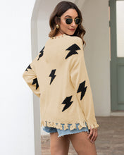 Load image into Gallery viewer, Women&#39;s Lightning Hole Tassel Pullover Sweater
