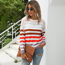 Load image into Gallery viewer, Women&#39;s Stripe Color Matching Pullover

