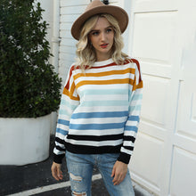 Load image into Gallery viewer, Women&#39;s Stripe Color Matching Pullover
