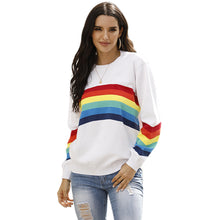 Load image into Gallery viewer, Women&#39;s Rainbow Stripe Pullover Sweater
