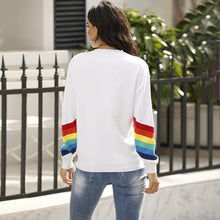 Load image into Gallery viewer, Women&#39;s Rainbow Stripe Pullover Sweater
