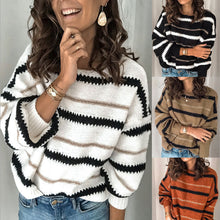 Load image into Gallery viewer, Women&#39;s Splicing Metal Stripe Pullover Sweater
