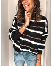 Load image into Gallery viewer, Women&#39;s Splicing Metal Stripe Pullover Sweater
