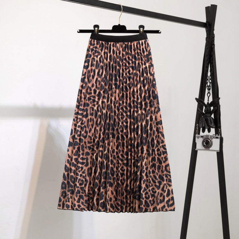 New Skirt Women's Printed Pleated Skirt