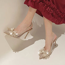 Load image into Gallery viewer, Thin Heel Pointed Pearl Shoes
